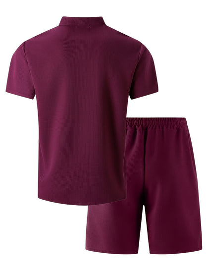 Men's Summer Waffle Knit 3-in-1 Set with Shorts and Pants