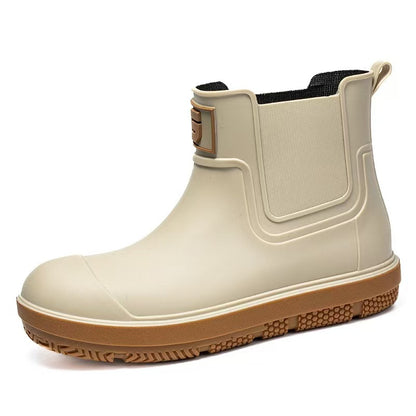 Men's Slip-Resistant Chelsea Ankle Rain Boots, Lightweight