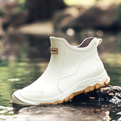 Men's Waterproof PVC Rain Boots, Anti-Slip Short Outdoor Hiking Waders