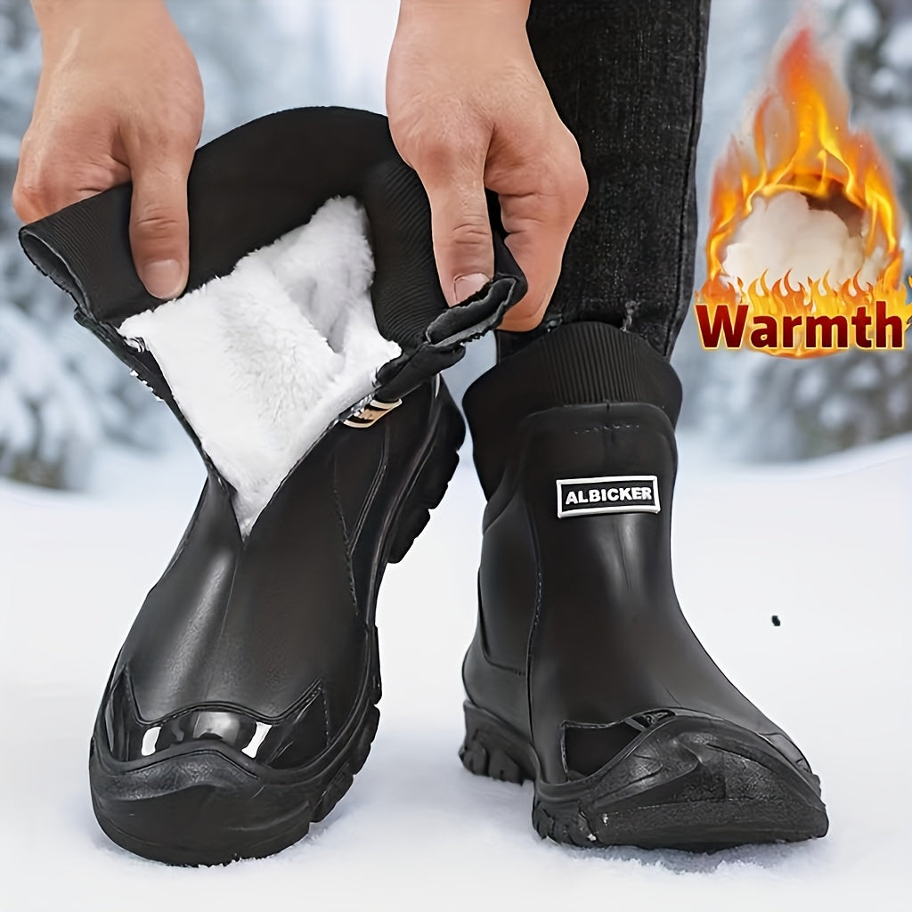 Men's Short PVC Rain Boots for Winter Outdoor Sports
