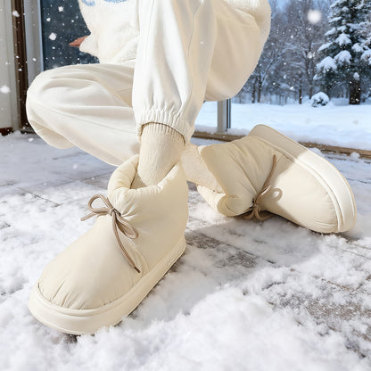 Տղամարդկանց և կանանց ձմեռային կոշիկներ՝ փափուկ աստառով, փափուկ գործվածքից պատրաստված վերին մասով և EVA ներբանով, կլոր քթով կարճ կոշիկներ՝ ներսի/դրսի համար, ունիսեքս առօրյա կոշիկներ՝ սև/մոխրագույն/մուգ կապույտ գույներով - All-Season Com