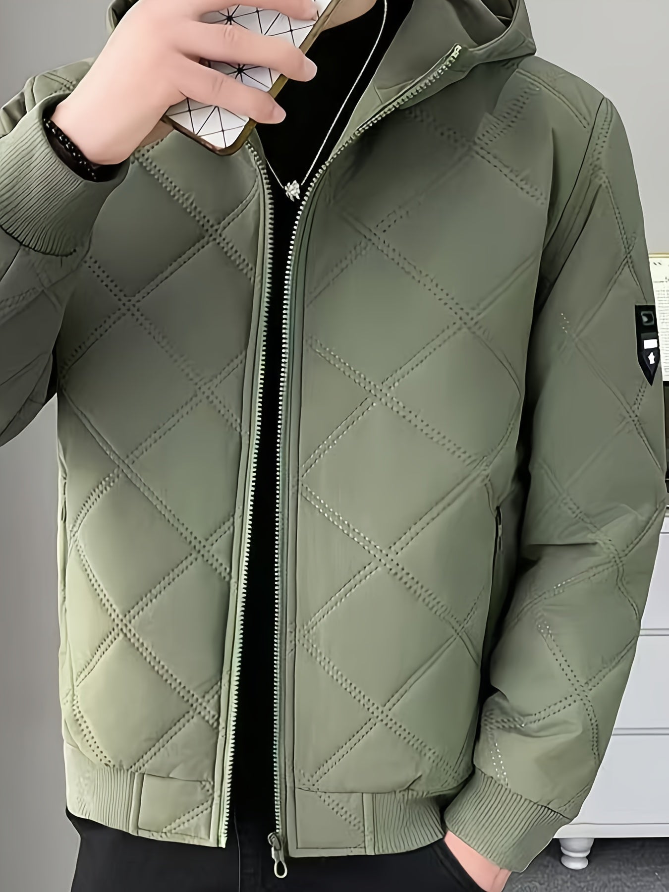 Men'S Heavy-Duty Winter Jacket with Full-Zip Hooded Coat - Thermal Insulated Cold Weather Outerwear, Full-Zip Closure & Zippered Pockets, Machine Washable