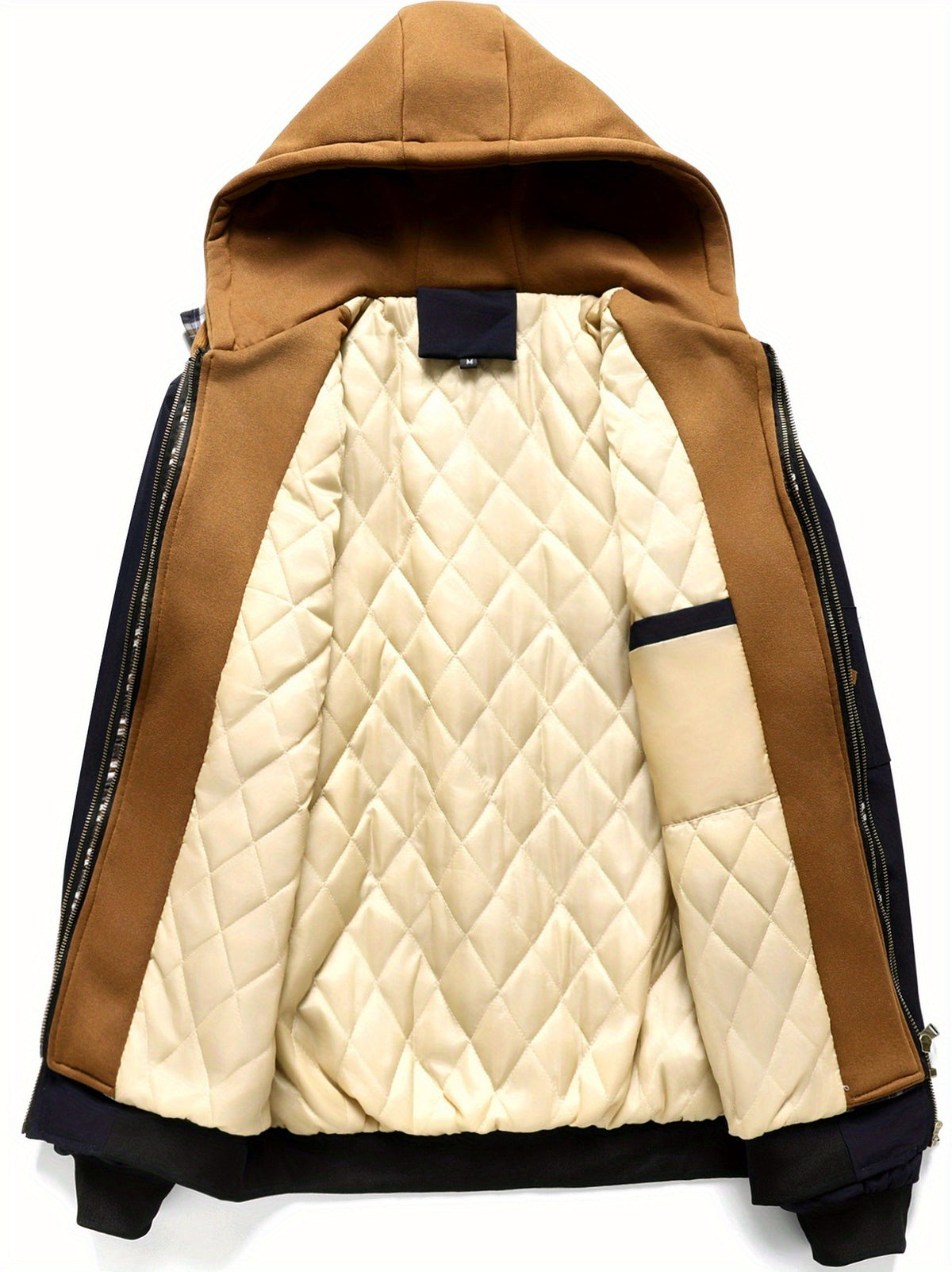 Men's Casual Solid Color Zipper Jacket with Hood for Spring-Fall