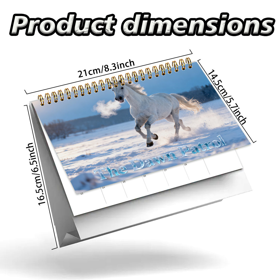 2026 Horse-Themed Wall & Desk Calendar with 12 Galloping Horse Scenes - A5 Spiral Bound Planner, Monthly View with Ample Writing Space, HD Double-Sided Photos for equestrian Gift, for home/Office Decor (January-December 2026)