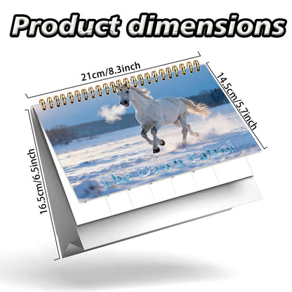 2026 Horse-Themed Wall & Desk Calendar with 12 Galloping Horse Scenes - A5 Spiral Bound Planner, Monthly View with Ample Writing Space, HD Double-Sided Photos for equestrian Gift, for home/Office Decor (January-December 2026)