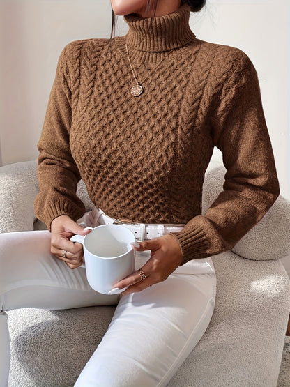 Women's High Neck Twisted Sweater