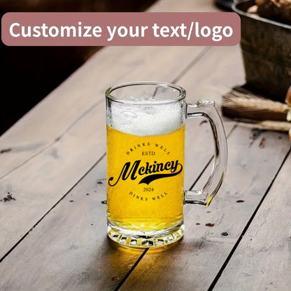 Personalized Custom Name Glass Beer Mug – Reusable Drinkware
