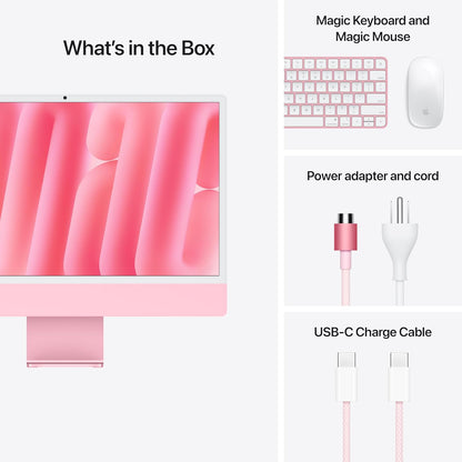 Apple 2024 Imac All-In-One Desktop Computer with M4 Chip with 8-Core CPU and 8-Core GPU: Built for Apple Intelligence, 24-Inch Retina Display, 16GB Unified Memory, 256GB SSD Storage; Pink
