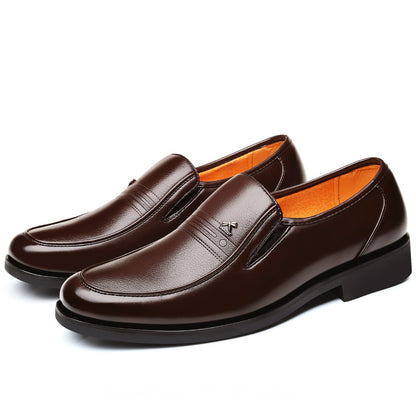 Men's Elegant PU Lace-Up Office Shoes All-Season Formal Footwear