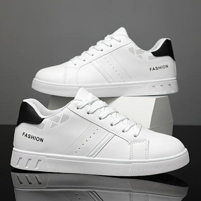 Versatile, Men's Fashion Color Block Skate Sneakers - Comfortable, Non-Slip & Breathable Lace-Up Shoes for All Seasons