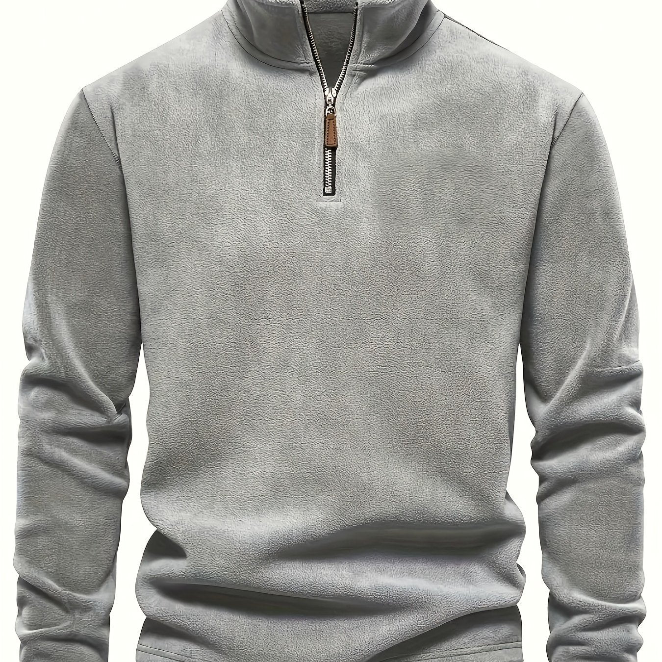 Men'S Heavyweight Full-Zip Hoodie - Thermal Winter Jacket with Zipper Closure, Stand Collar, Long Sleeve Cold Weather Coat for Skiing, Commuting - Thick Insulated Outerwear (Solid Color) - Easy-Care Zipper Front Closure, Wint