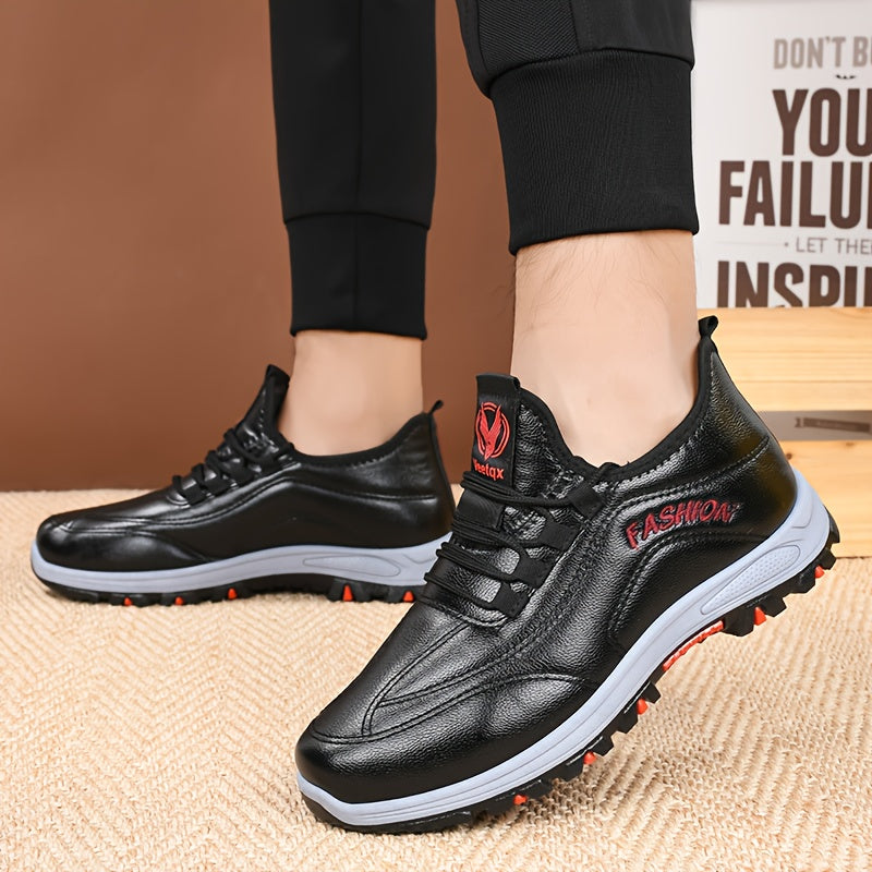 Men'S Winter Shoes - Lightweight Cold Weather Sneakers with Non-Slip Rubber Sole, Brown Formal & Casual Shoes for Dad, Everyday & Formal Events - Easy-Clean Synthetic Upper, Seasonal Footwear, Sleek Design, Comfortable Fit, L