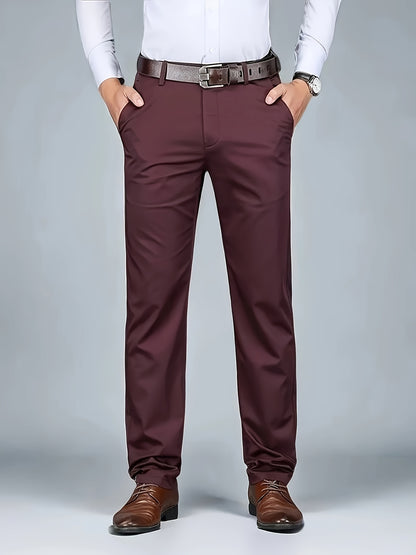 New Casual Formal Pants for Men in Four Seasons, Featuring a Business Style with Trendy Long Trousers. Fashionable And Versatile Men'S Elastic Dress Pants with a Comfortable Classic Design for Casual Wear.