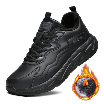 Men's Heavy-Duty Thermal Winter Snow Boots - -like Low-Top Ankle Boots with Lace-Up Closure, Arch & Traction Tread - Warm Outdoor Shoes for Driving, Ice & Snow - All-Terrain Use (Casual/Snow/Slush) - Comfortable & Durable - I