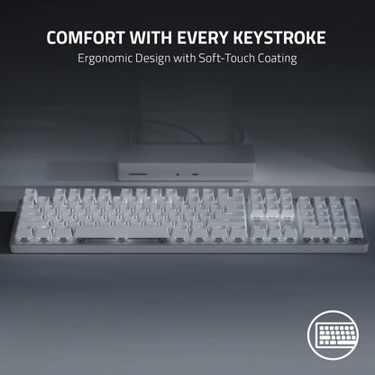 Razer Pro Type Ultra Wireless Mechanical Keyboard: Silent, Linear Switches - Ergonomic Design - Hyperspeed Technology - Connect up to 4 Devices - Fully Programmable Keys & Smart Controls