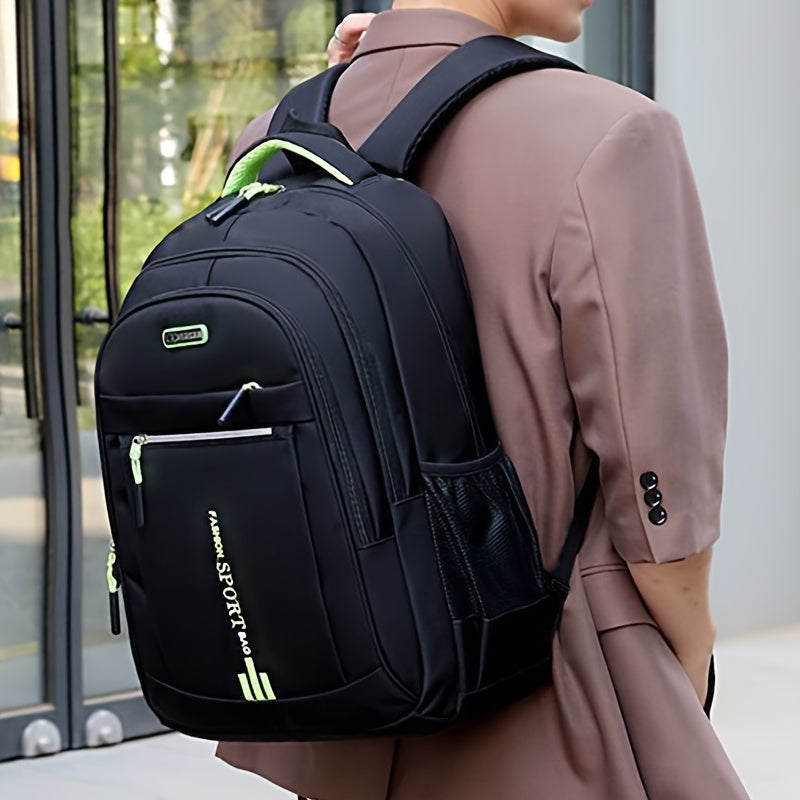Large Capacity Waterproof Travel Backpack for Men - Durable Nylon, Adjustable Straps, Multi-Compartment Business and School Bag, Black, Backpack for Travel