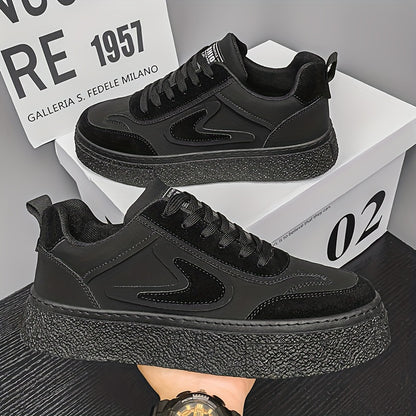 Men's Fashion Sneakers - Casual Lace-Up, All-Season Grip Shoes with Durable PU & EVA Material, Movement Style, Leisure Style, Four Seasons