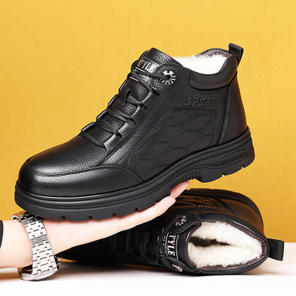 Տղամարդու բացօթյա ամենօրյա կոշիկներ, հարմարավետ կապիչներով դիզայն, մաշվածությանը դիմացկուն և չսահող ներբան, հարմար է ձմեռային լեռնագնացության և ամենօրյա առիթների համար, դասական բարձրակրունկ աշխատանքային կոշիկներ