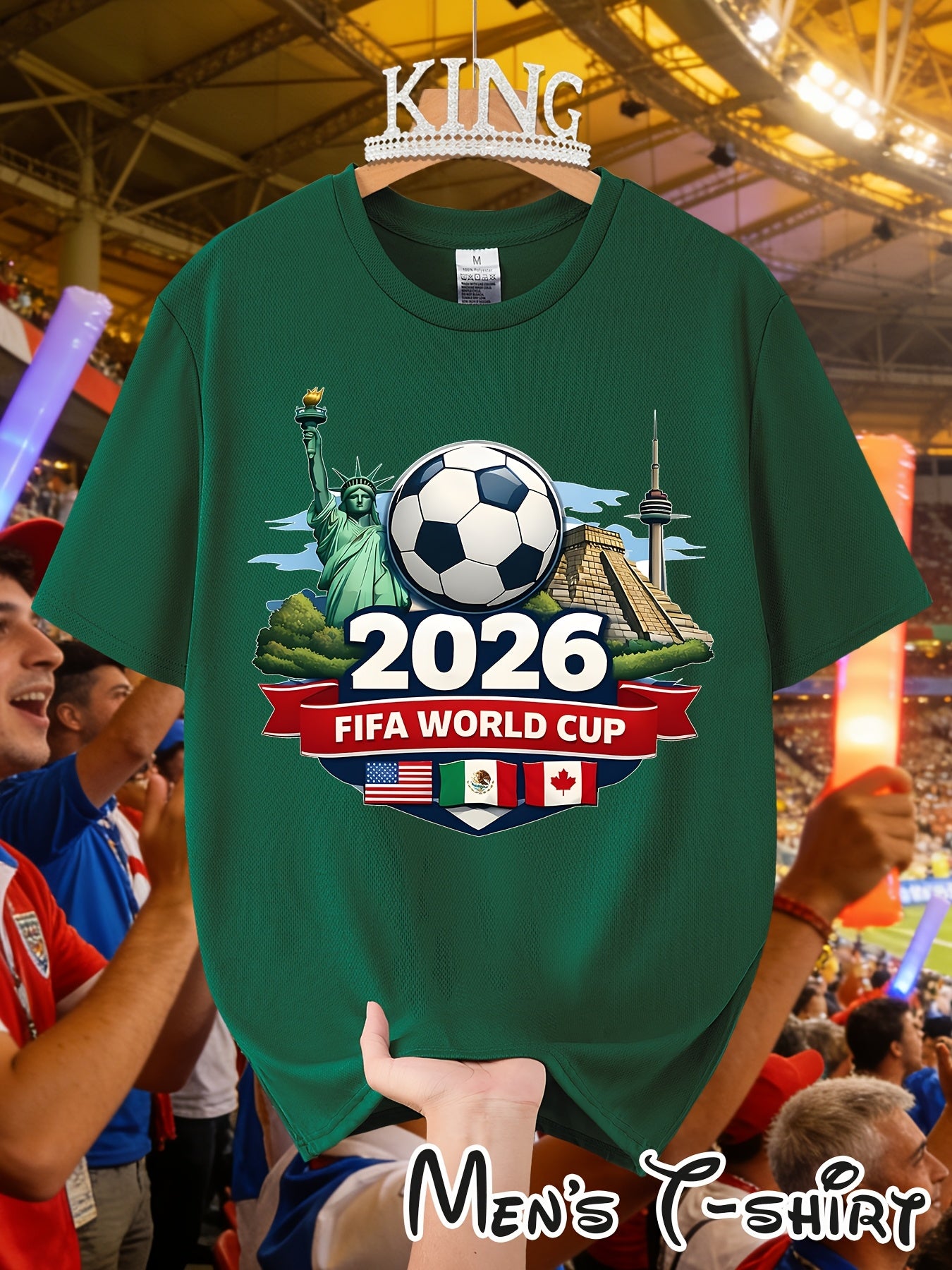 Men's 2026 World Cup Casual Landmark Print Polyester T-Shirt