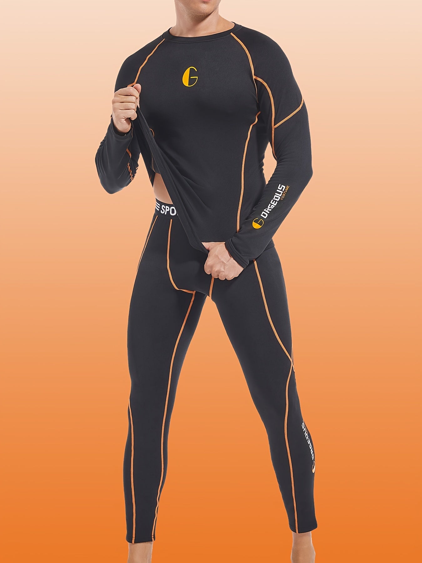 Men's Thermal Fleece Underwear Set for Cold Weather Sports
