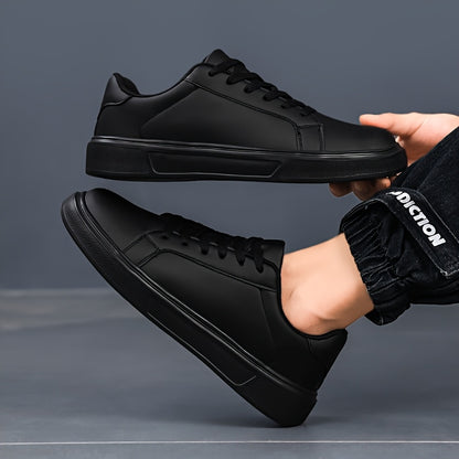 Men's Classic Black White Two-Tone Casual Flat Shoes