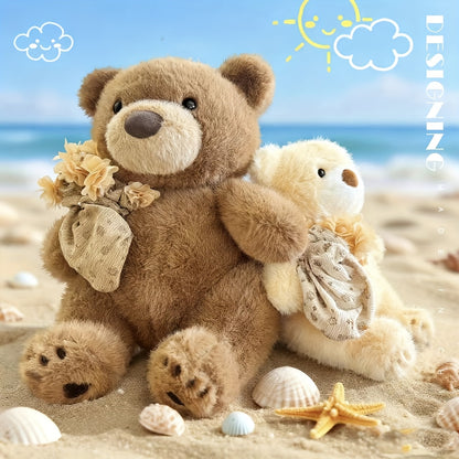 Flower-Holding Teddy Bear, Warm Desktop Decoration, Practical Desk Companion Doll, Holiday Gift