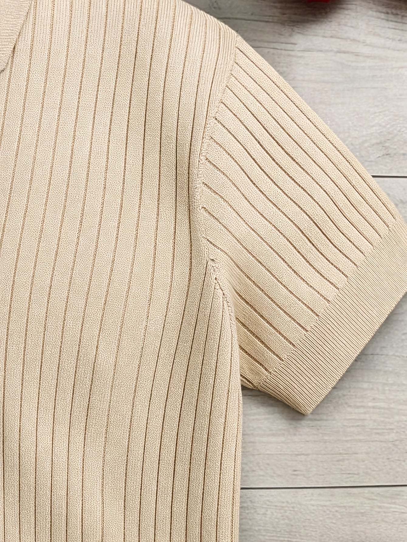 Men'S Summer Short Sleeve Polo Knit Shirt | Casual Solid Color Pullover, Suitable For Daily Wear, Outdoor Activities, And Street Style - ayq