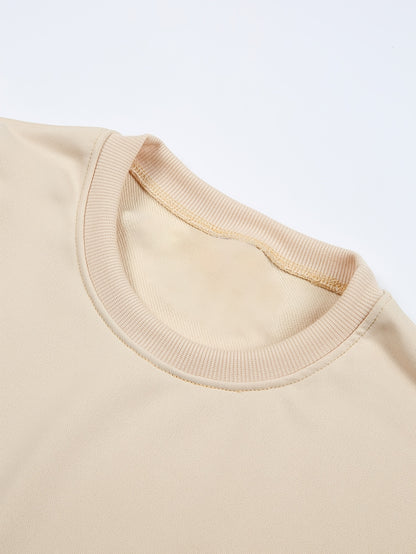 Men's Happy New Year Sweater - Loose Fit Round Neck Pullover Shirt with Golden Script, Light Grey & Machine Washable Casual Party Outfit for Everyday & Celebration Wear, Cute Sweaters, Festive Apparel, Festive Design, Durable