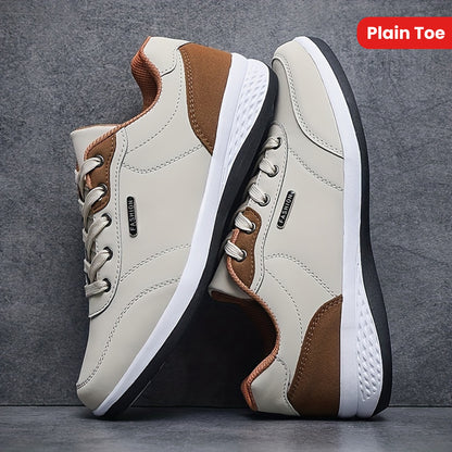 FAYWELLME Unisex Casual Sneakers, Breathable Low Top Lace-up Shoes, Solid Color All-Season Sports Running Shoes with MD Sole, Fabric Inner & Insole, Plain Toe