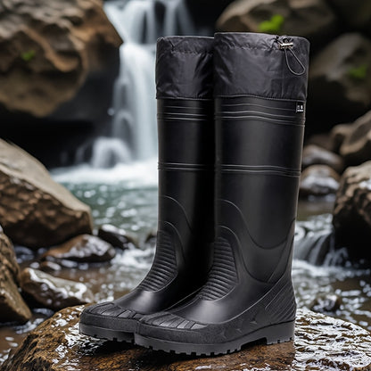 Men's Waterproof Slip-Resistant Outdoor Rain Boots for Fishing