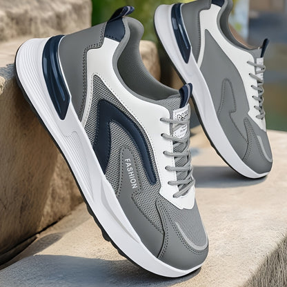 Men's Thick-Soled Casual Sneakers with Lace-Up Design