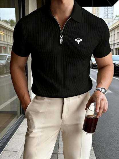 Men's Summer Outdoor Slim Fit Polo Shirt with Lapel Collar