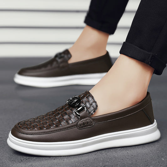 Men's Casual Slip-On Shoes for Daily Wear, PU Material - ayq