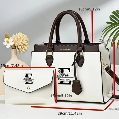Personalized PU Leather Large Capacity Women’s Shoulder Bag Set