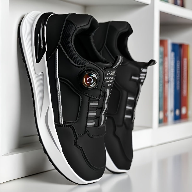 [sneakers] Men'S Large Size Running Shoes | Casual Sports Footwear, Cross-Training, Low-Top, Faux, Lace-Up, All-Season, Solid Color - ayq