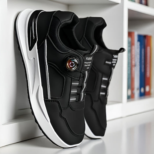 [sneakers] Men'S Large Size Running Shoes | Casual Sports Footwear, Cross-Training, Low-Top, Faux, Lace-Up, All-Season, Solid Color - ayq