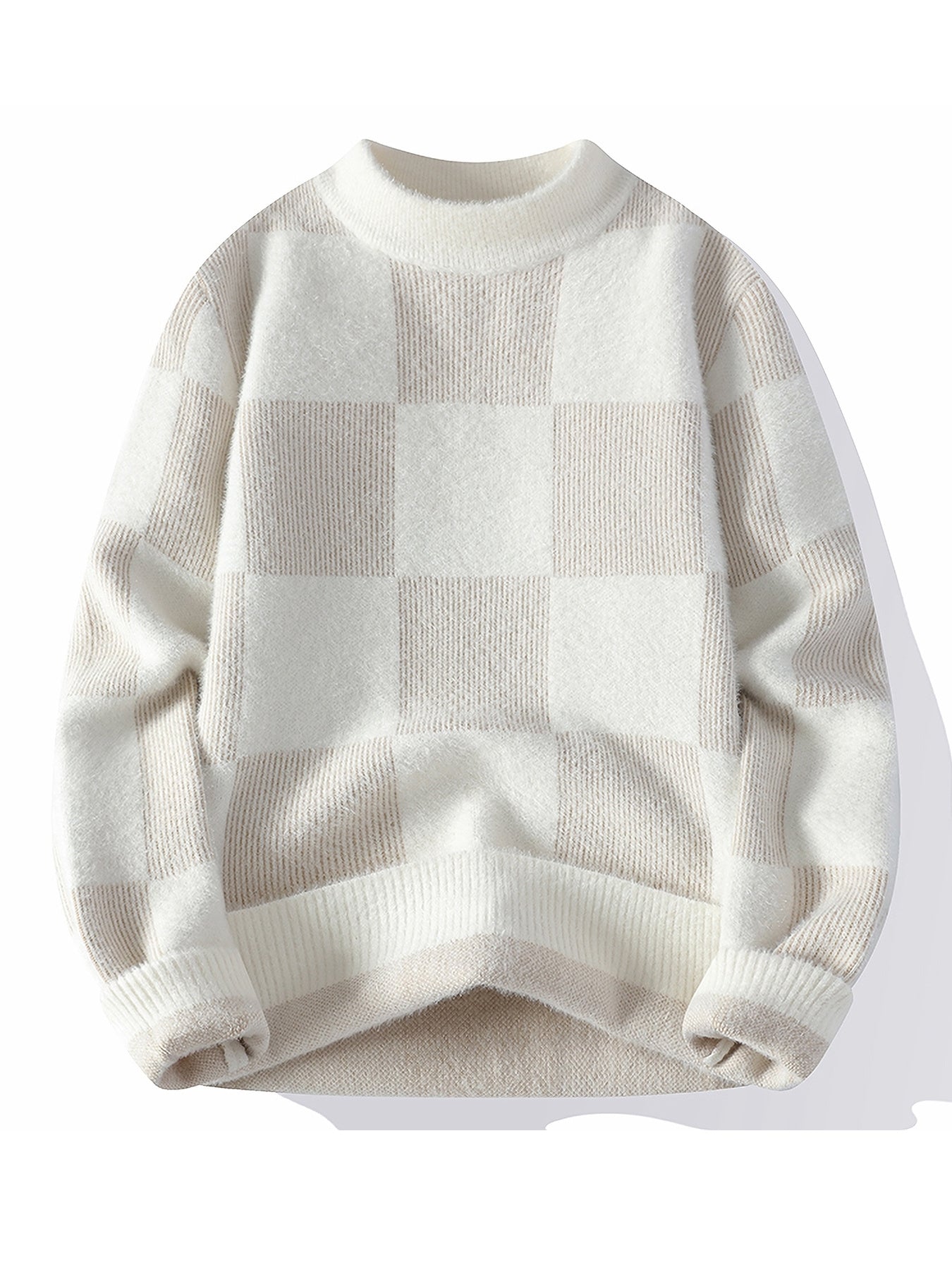 Նոր տղամարդու աշնանային և ձմեռային սվիտեր՝ կլոր վզով, ջերմության համար, տրիկոտաժե