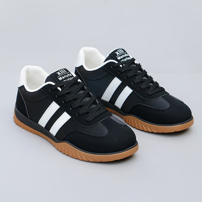 Men's Casual Comfortable Low Top Lace Up Sneakers, Non-slip Breathable Canvas Shoes For All Seasons