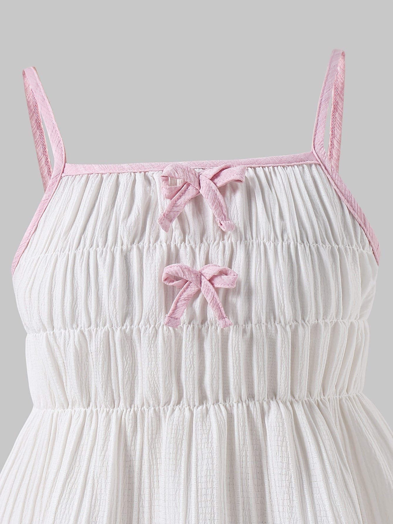 Girls' Casual Bow Tie Camisole & Solid Pants Set for Spring-Summer