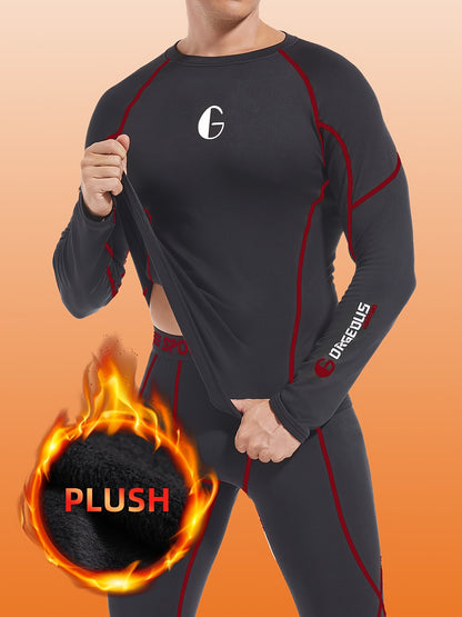 Men's Thermal Fleece Underwear Set for Cold Weather Sports