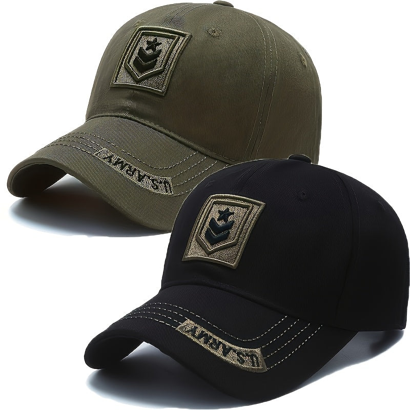 Men's Lightweight Adjustable Baseball Hats Set of 2 - Embroidered Desi
