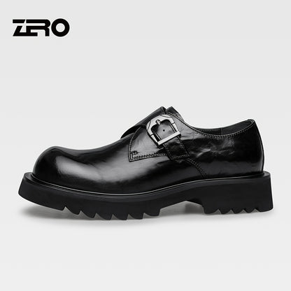 Men's Casual Leather Slip-On Business Shoes with Thick Sole