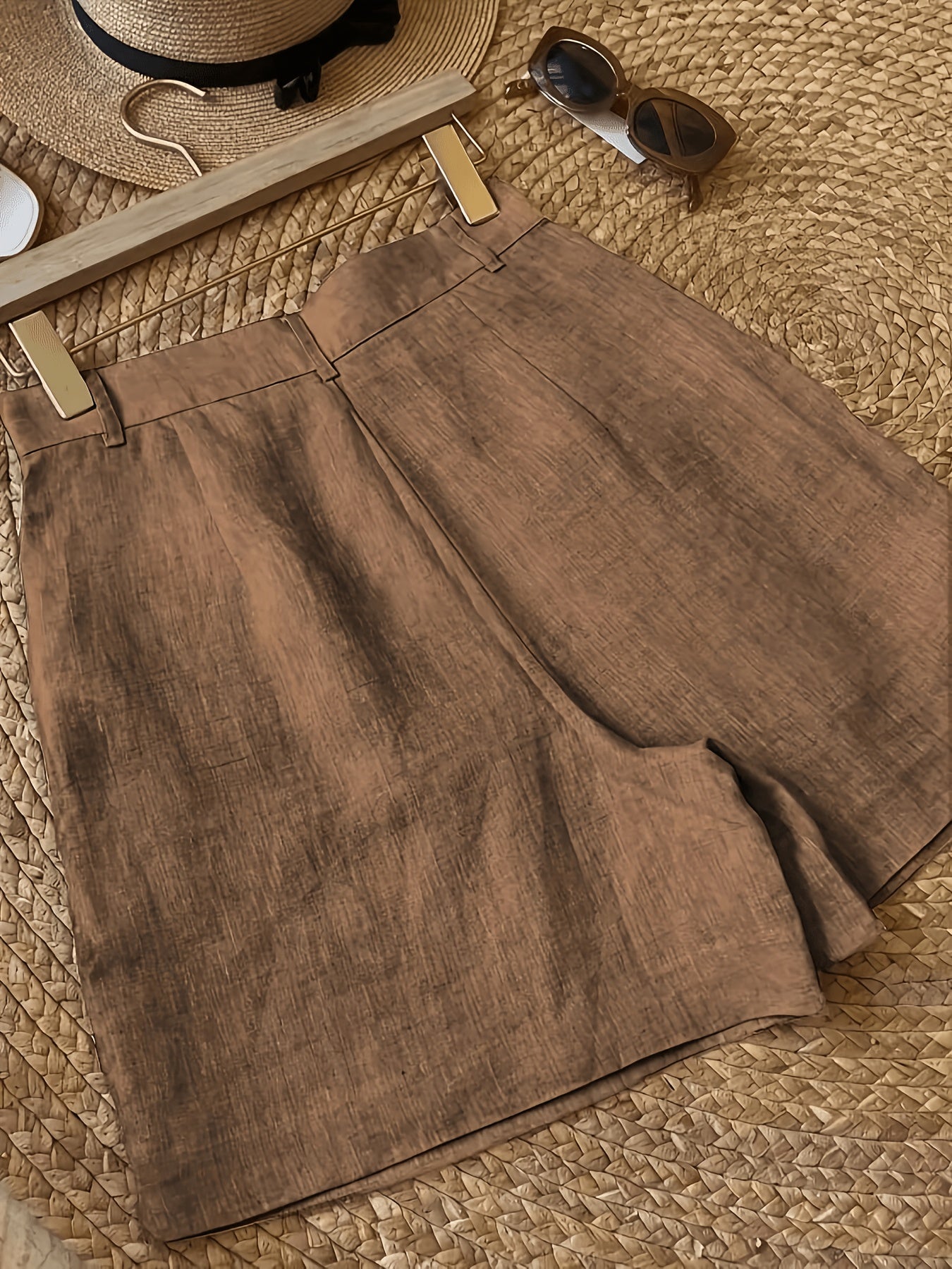 Elegant Women’s Linen Blend Summer Shorts with Pockets