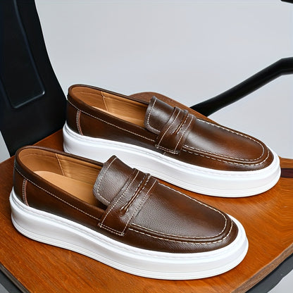 Men's All-Season Casual Loafers Slip-On Split Leather Shoes