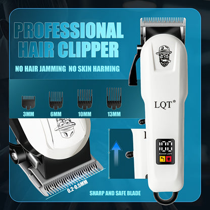 LQT 2/3 հատ էլեկտրական վարսահարդարման հավաքածու/Տղամարդկանց պրոֆեսիոնալ գեղեցկության և վարսահարդարման հավաքածու/Տոնական նվերների տուփ/Հարմար է ընտանիքների և վարսավիրանոցների համար/Թվային էկրան/LCD էկրան/USB լիցքավորիչ/Կատարյալ տոնական նվեր հայրիկի համար