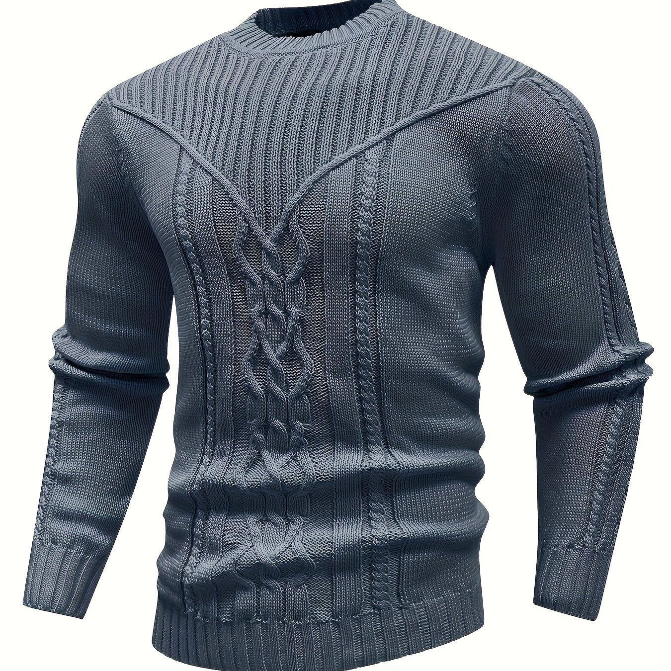 Նորաձև տրիկոտաժե կլոր վզնոցով սվիտեր-պուլովեր - փափուկ, շնչող, միջին ձգվողությամբ, երկար թևքերով, առօրյա վերնաշապիկ՝ քաղաքային զբոսանքների, փողոցների, զբոսանքների, բացօթյա գործունեության համար - իդեալական է աշնան և ձմռան համար