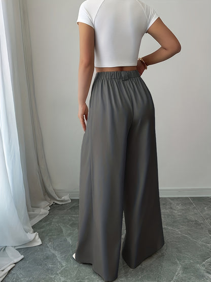 High-Waisted Wide Leg Culotte Pants for Elegant Daily Wear