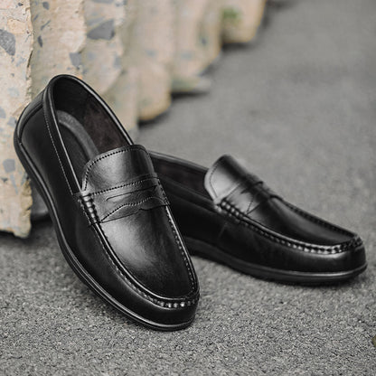 Men's Casual Slip-On Loafers in Synthetic Leather for All Seasons