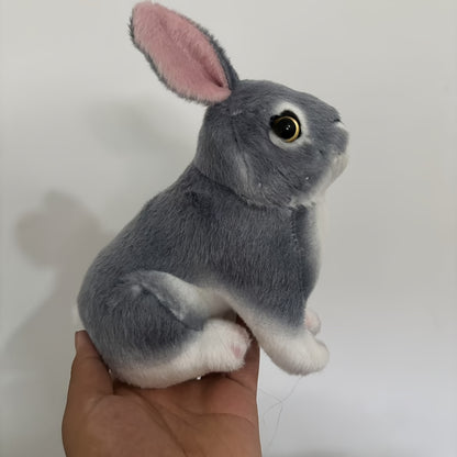 6.2-Inch Plush Toy of a Colorful Rabbit And a White Rabbit, Stuffed Animal for Holiday Gifts.