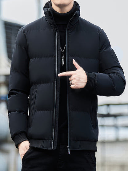 Men'S Stylish Tiger Head Jacket - Black, Red & White, Zip-Up, Stand Collar, Polyester, Casual Outdoor Wear, Casual Winter Wear | Stylish Jacket | Zippered Jacket